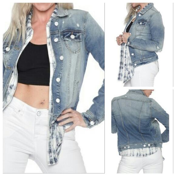 Slink Jeans Front Button Jean Jacket - Sz M - NWT - Picture 2 of 16